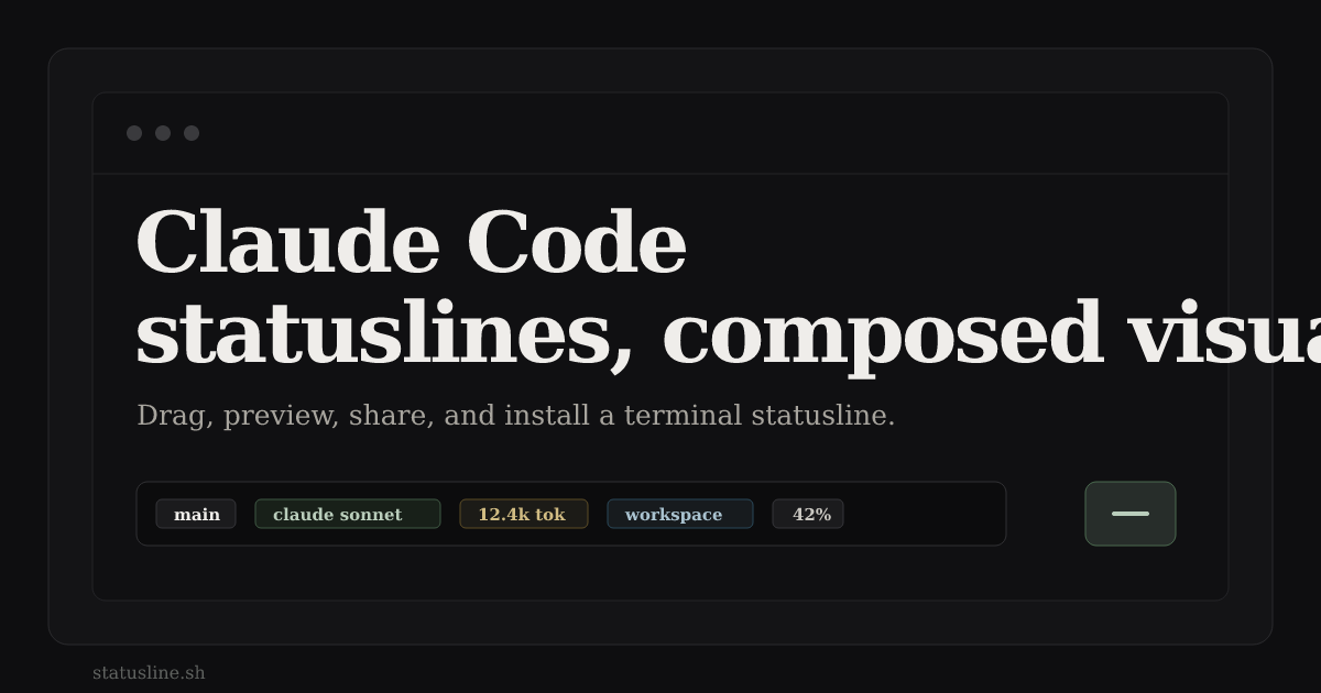 Free Claude Code Statusline Builder — Visual Status Line Maker ...